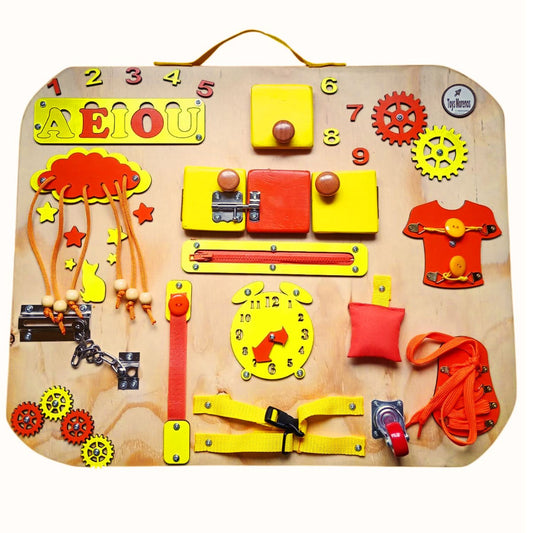 Panel Sensorial Naranjo XL “Manitos en Acción”