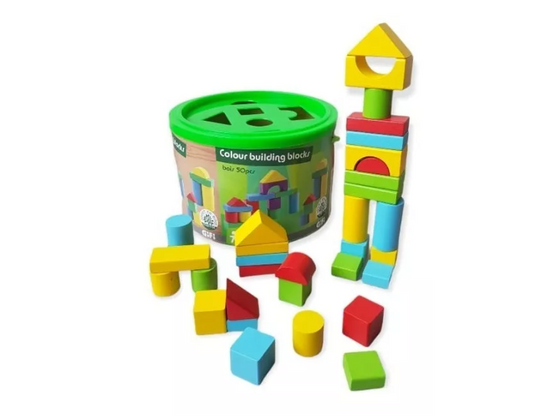 Balde Figuras Geometricas  50 piezas