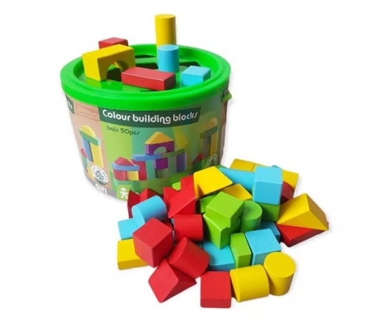 Balde Figuras Geometricas  50 piezas