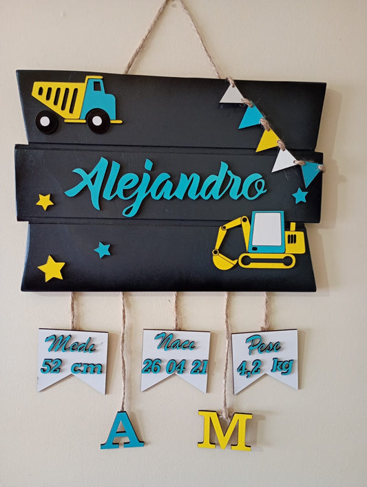 Colgante Camion&Grua para Dormitorios Personalizado