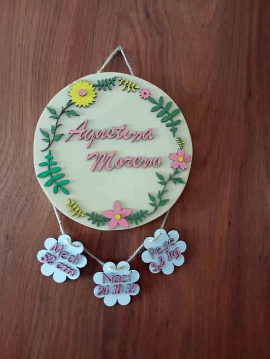 Colgante Circular Dormitorio Flores