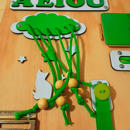 Panel Sensorial Verde"Manitos en Accion"Tamaño XL