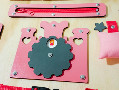 Panel Sensorial Rosado"Manitos en Accion"Tamaño XL