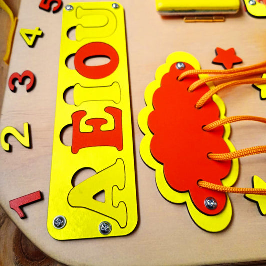 Panel Sensorial Naranjo XL “Manitos en Acción”