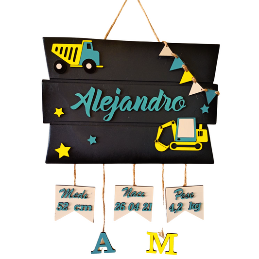Colgante Camion&Grua para Dormitorios Personalizado