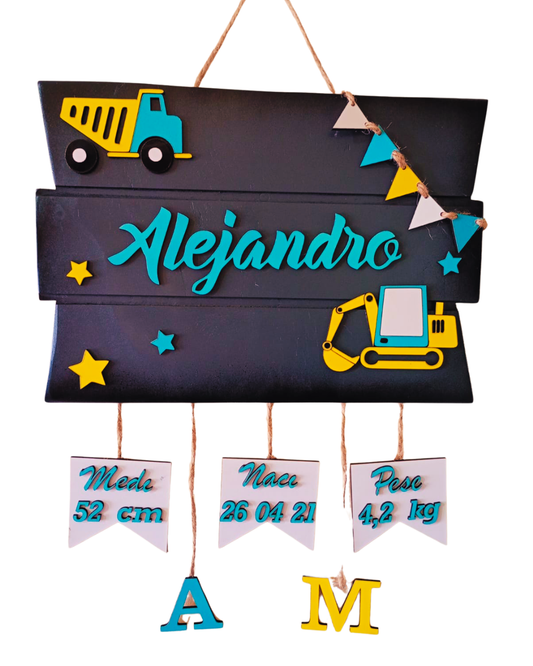 Colgante Camion&Grua para Dormitorios Personalizado